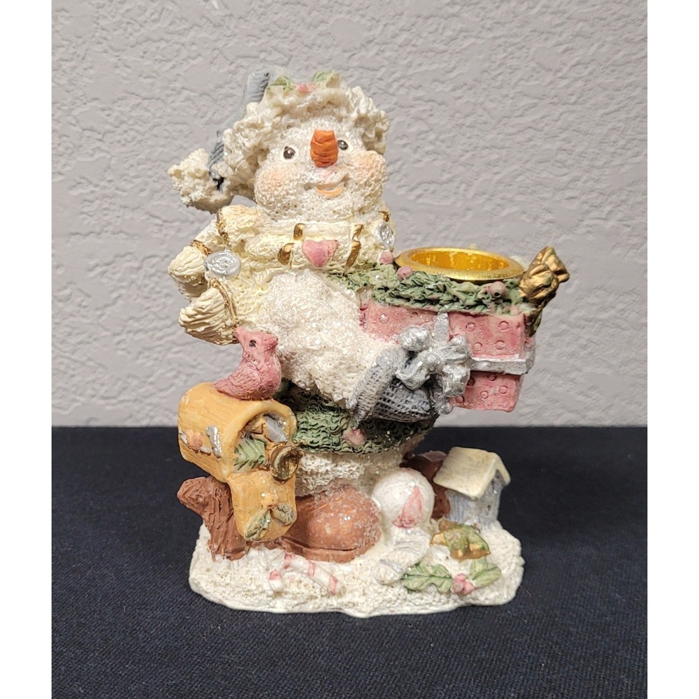 Cornerstone Creations Christmas Snowman Candle Holder Figurine Christmas Decor